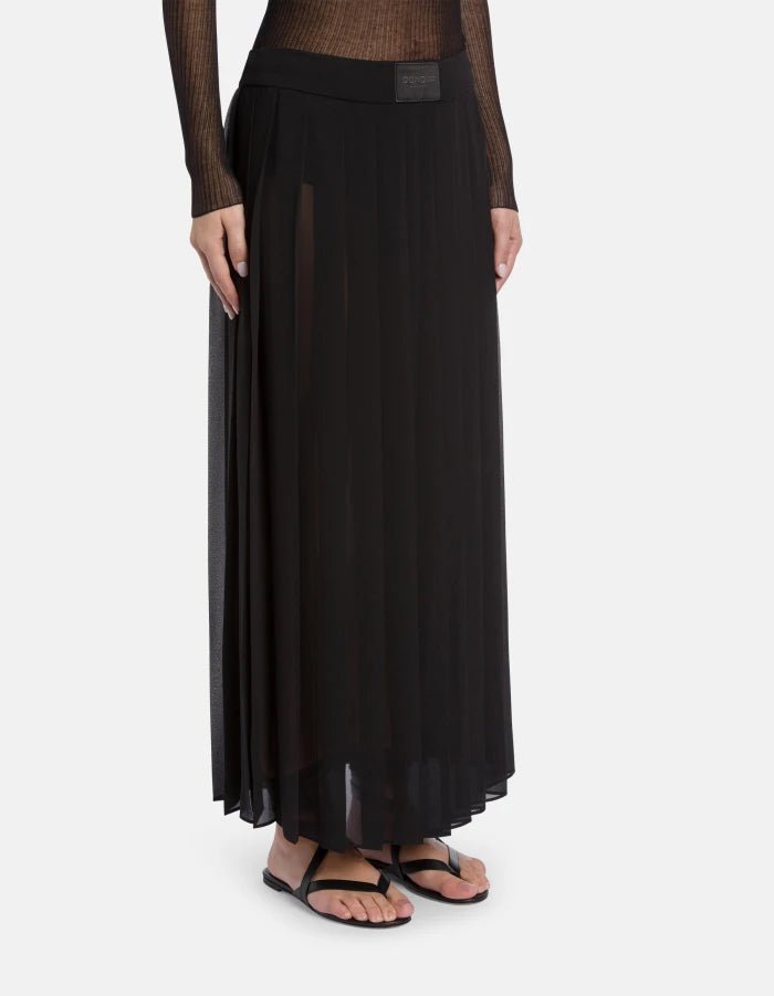 Gonna lunga plissettata in georgette nera - YES SHOPGonneDONDUPG623/DD/OF0202D/XXX/999-IT 344427000943771