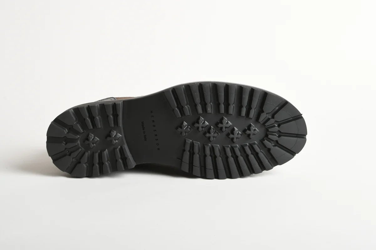Scarpa stringata in camoscio moro e vitello nero - YES SHOPScarpe elegantiHENDERSON86200.P.0-IT 39