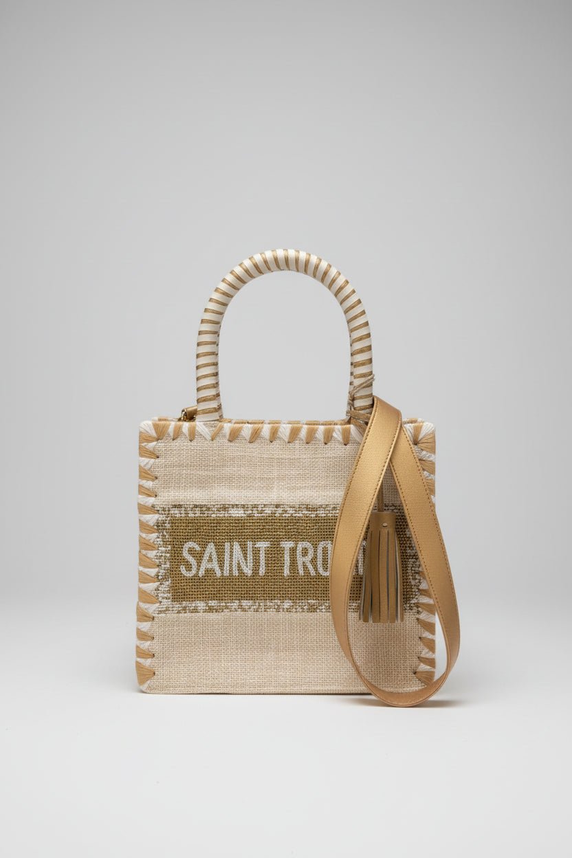 Mini bag Saint Tropez in juta e perline panna e oro - YES SHOPBorse a manoDE SIENA2103-24/S_TROPEZ-Taglia unica1620575068771