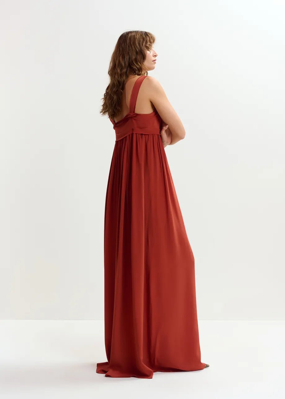 Maxi abito Jacobean mattone stile impero - YES SHOPAbitiESSENTIELJACOBEAN-IT 341290148182771