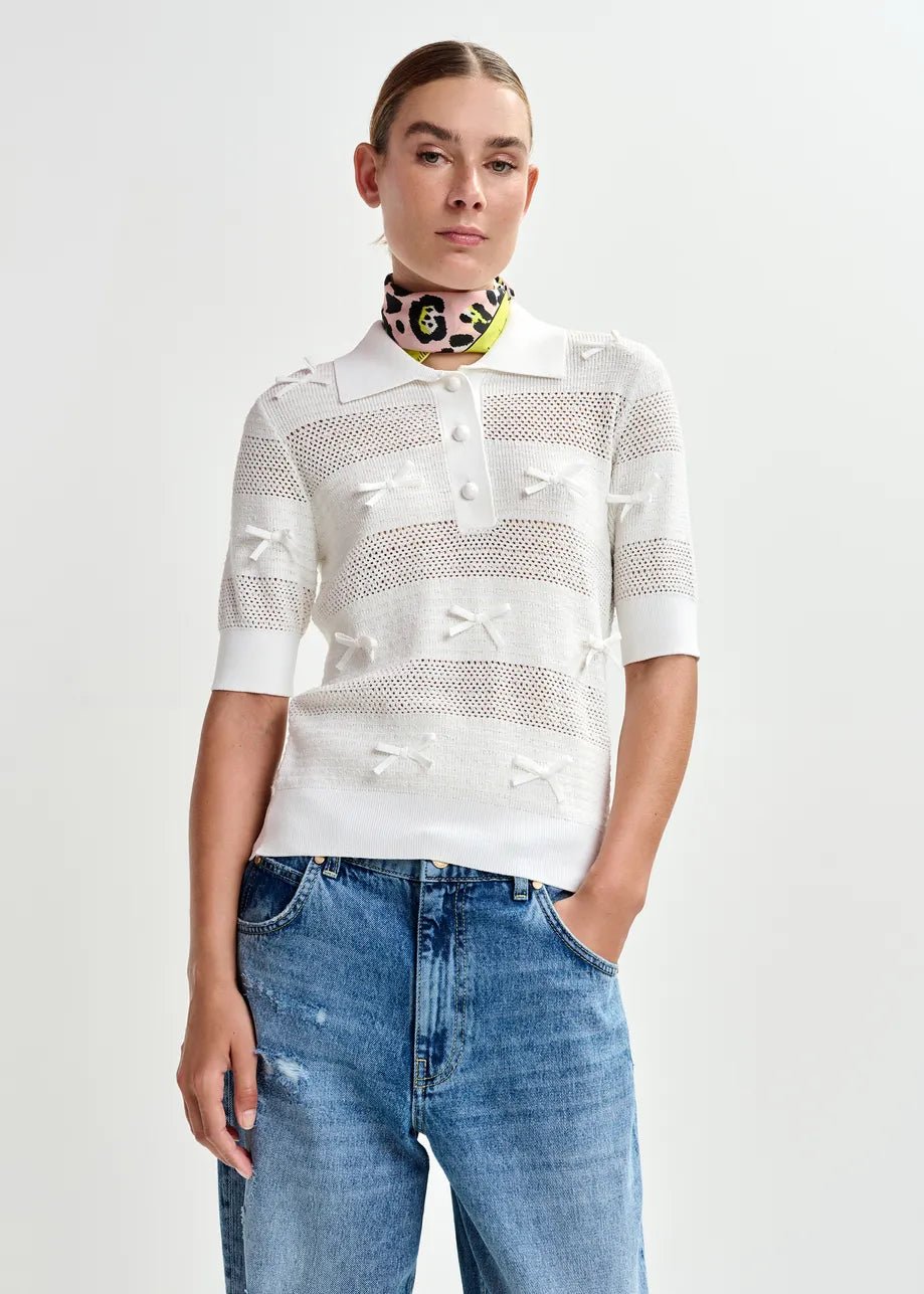 Polo Jarts in filo macramè panna con fiocchetti - YES SHOPPoloESSENTIELJARTS-XXS8360148182771