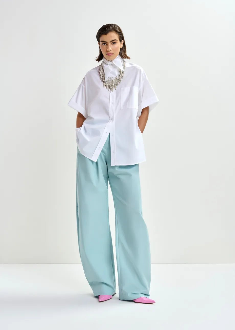 Camicia boxy Jasleen bianca con foulard rimovibile con applicazioni - YES SHOPCamicieESSENTIELJASLEEN-XXS2760148182771