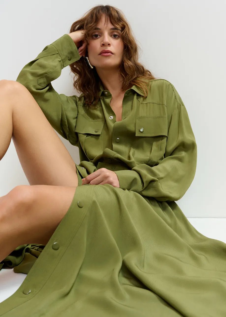 Tutina Jebba verde militare con maxi gonna sovrapposta - YES SHOPTute intereESSENTIELJEBBA-IT 34