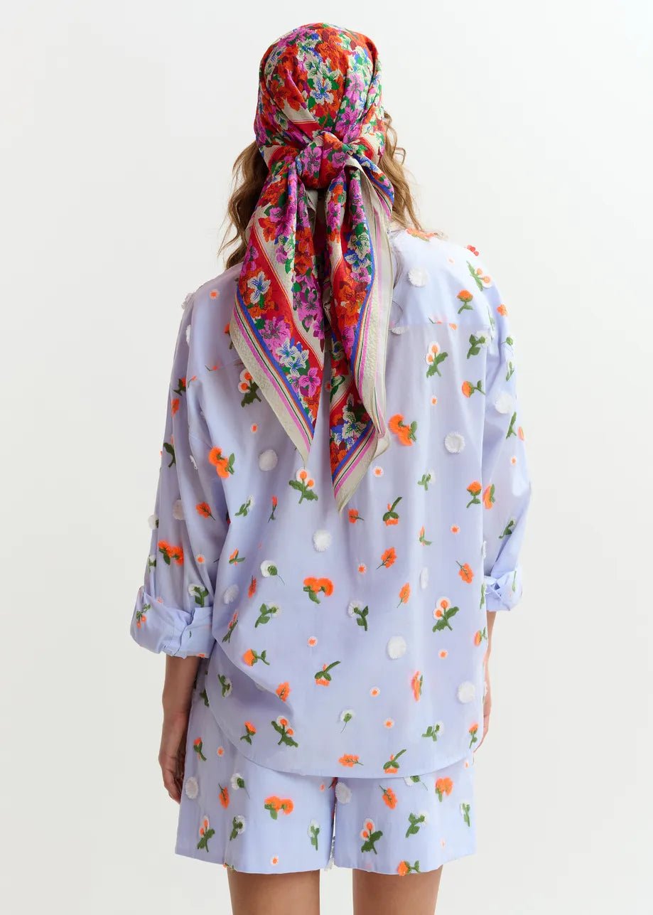 Camicia Jimena azzurra manica lunga con fiori paillettes - YES SHOPCamicieESSENTIELJIMENA-IT 347104157313771