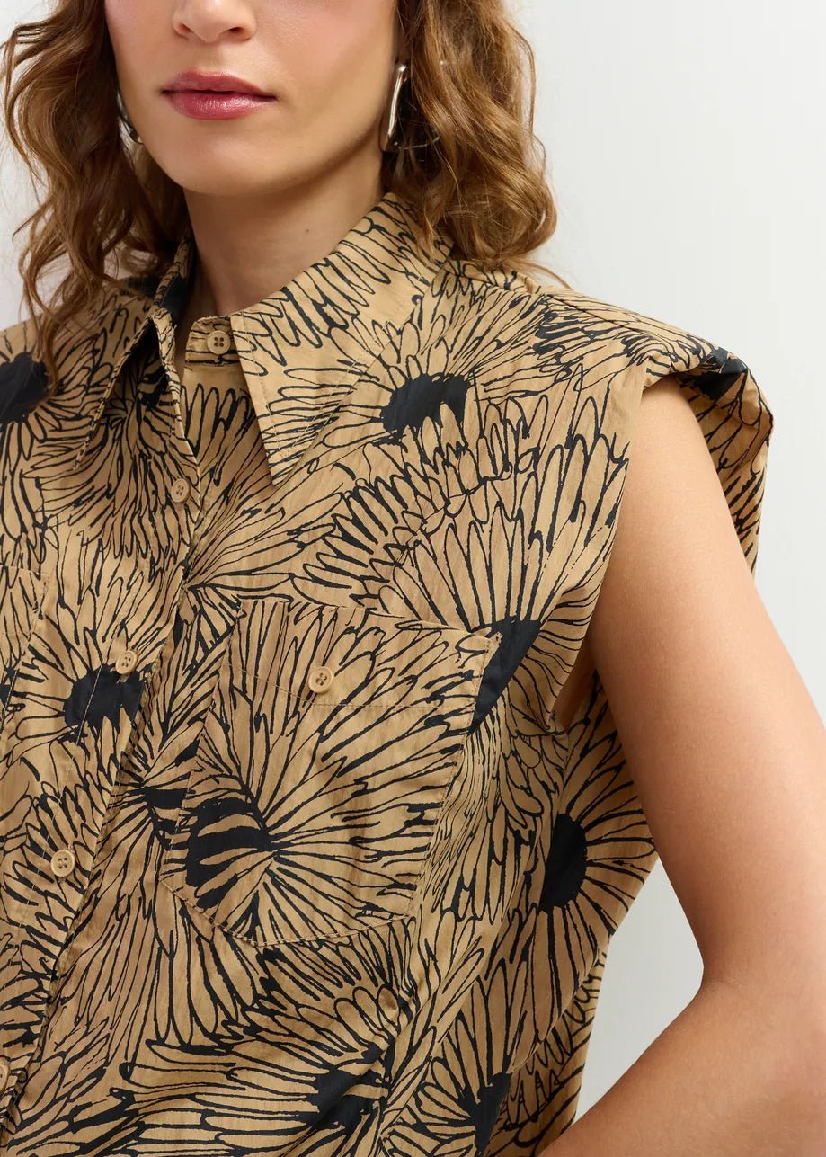 Camicia Jol beige con stampa floreale nera - YES SHOPCamicieESSENTIELJOL-IT 345480148182771