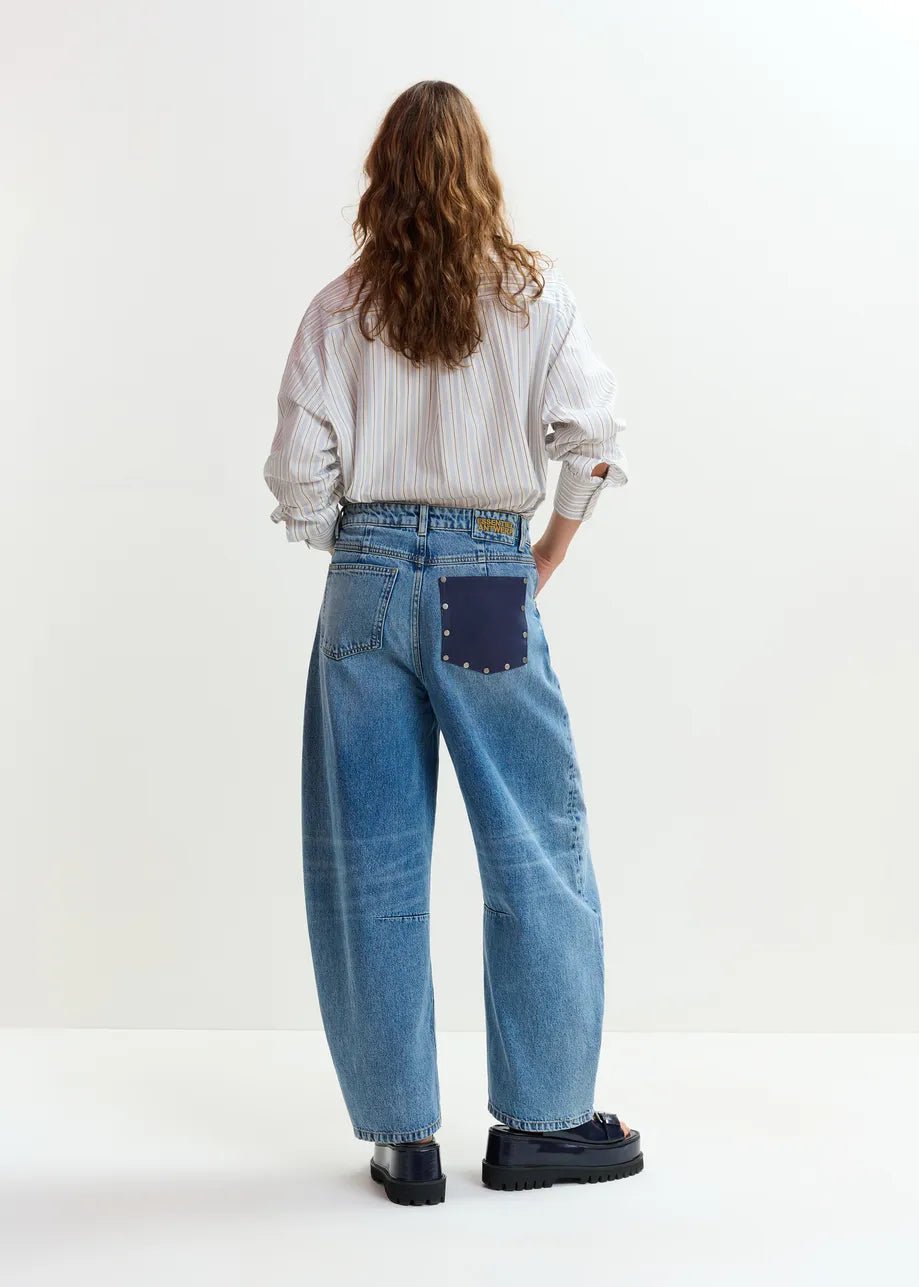 Jeans Jubileum barrel leg con taschino toppa - YES SHOPJeansESSENTIELJUBILEUM-W249250148182771