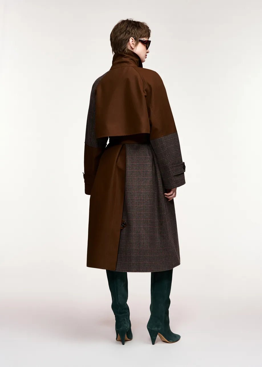 Trench Kagu patchwork marrone e principe di galles - YES SHOPTrenchESSENTIELKAGU-01357892258871