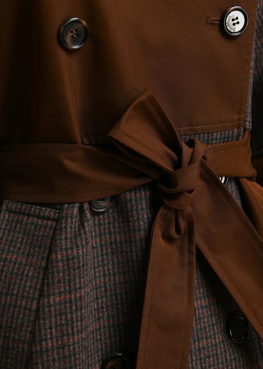 Trench Kagu patchwork marrone e principe di galles - YES SHOPTrenchESSENTIELKAGU-01357892258871