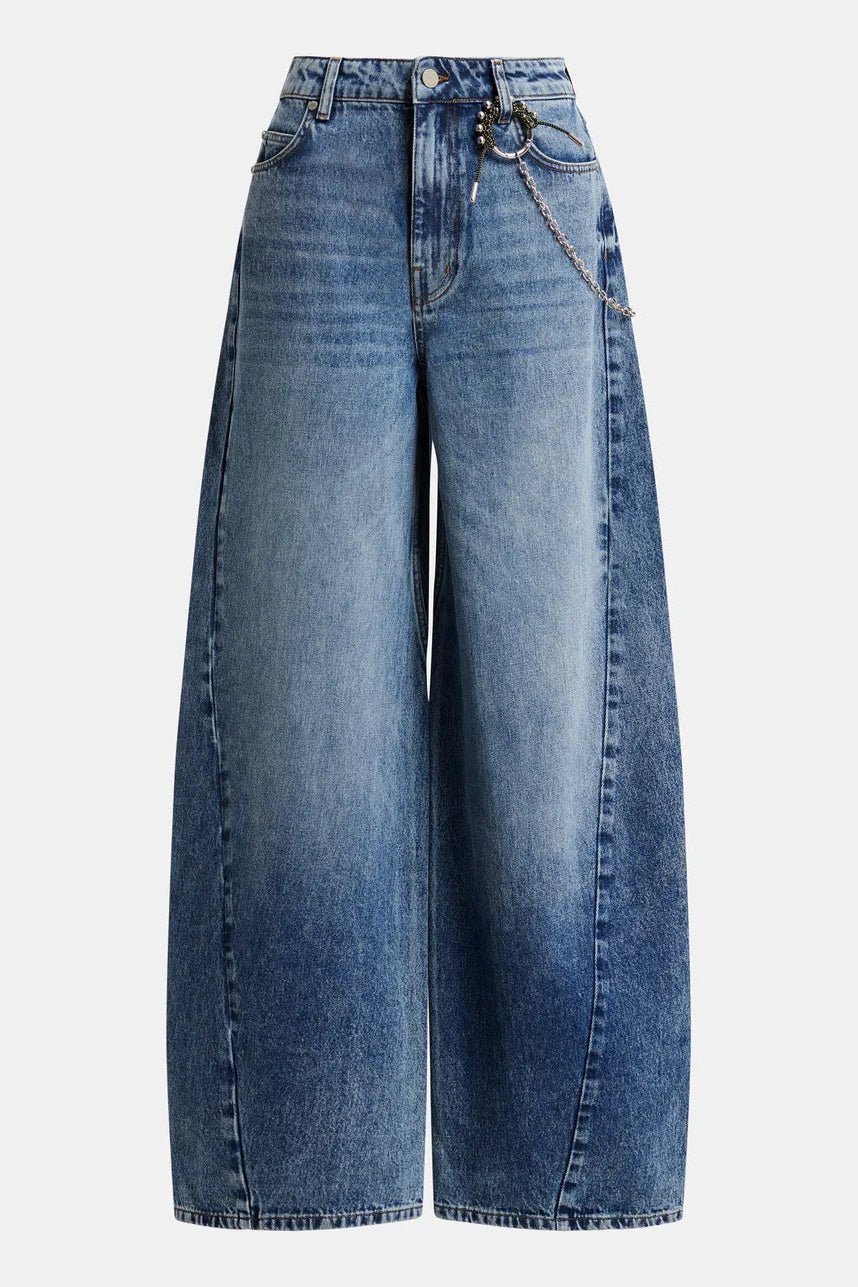 Jeans Kast wide leg con catena gioiello - YES SHOPJeansESSENTIELKAST-W247991792258871