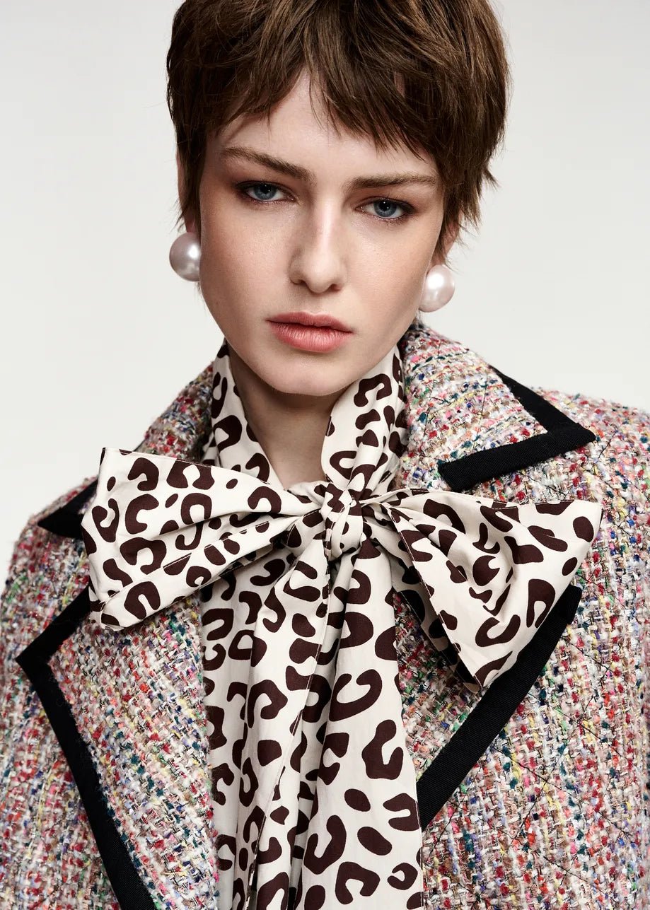 Giacca crop Kira in tweed multicolor con profili a contrasto - YES SHOPGiaccheESSENTIELKIRA1-IT 346657892258871