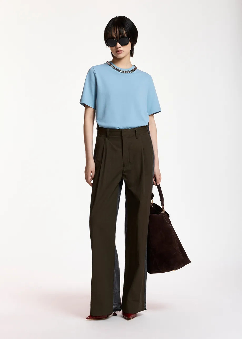 T-shirt Klaim azzurra con catena girocollo - YES SHOPT-shirtESSENTIELKLAIM-03247892258871