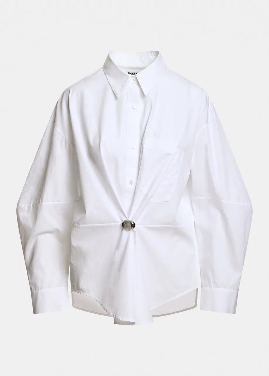 Camicia Kreative oversize bianca con spilla - YES SHOPCamicieESSENTIELKREATIVE-05137892258871