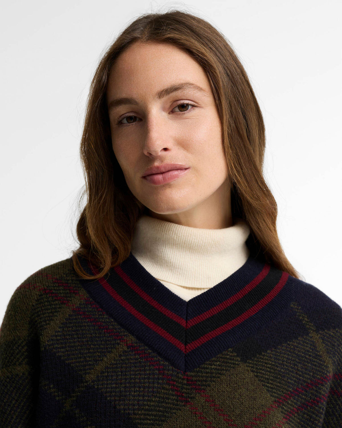 Maglione Shae in lana tartan scollo V - YES SHOPMaglioniBARBOURLKN1841/TN43-08227696669871