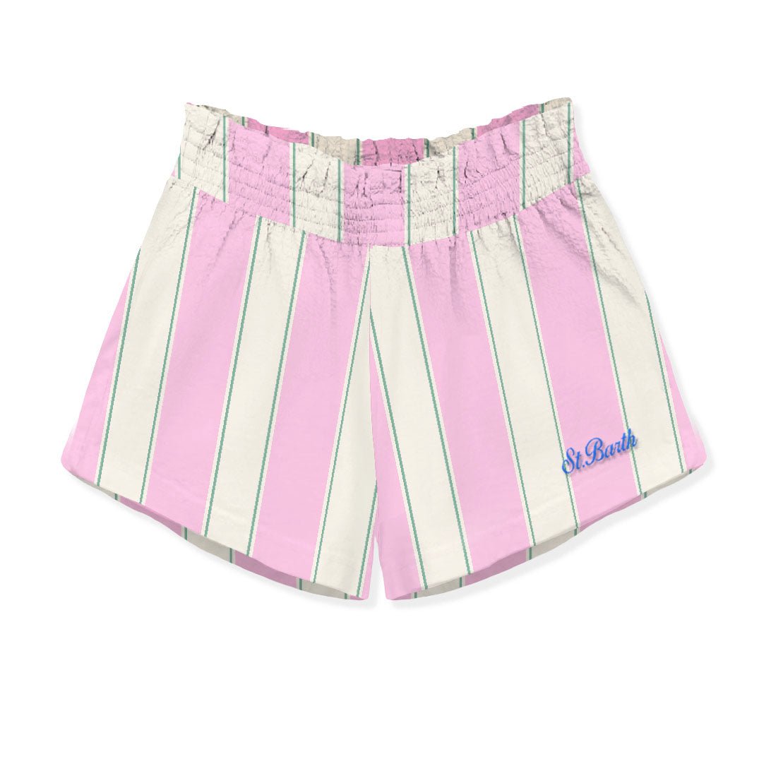 Shorts Meave stripes in cotone rosa - YES SHOPShortsMC2 SAINT BARTHMEA002/00897L-XXS1750756742771