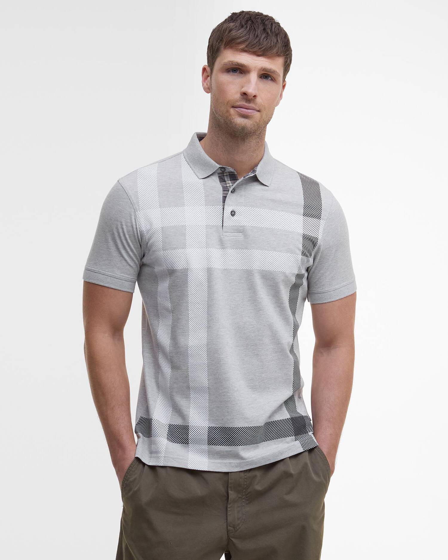Polo Blaine oversized tartan grigio chiaro - YES SHOPPoloBARBOURMML1117GY52-XXS3809408182771