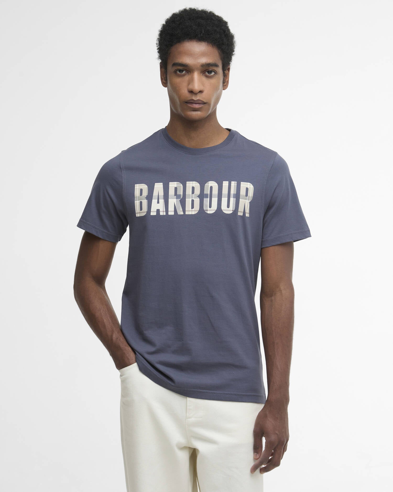 T-shirt Thurford blu con logo check - YES SHOPT-shirtBARBOURMTS1275NY51-XXS1261331776771