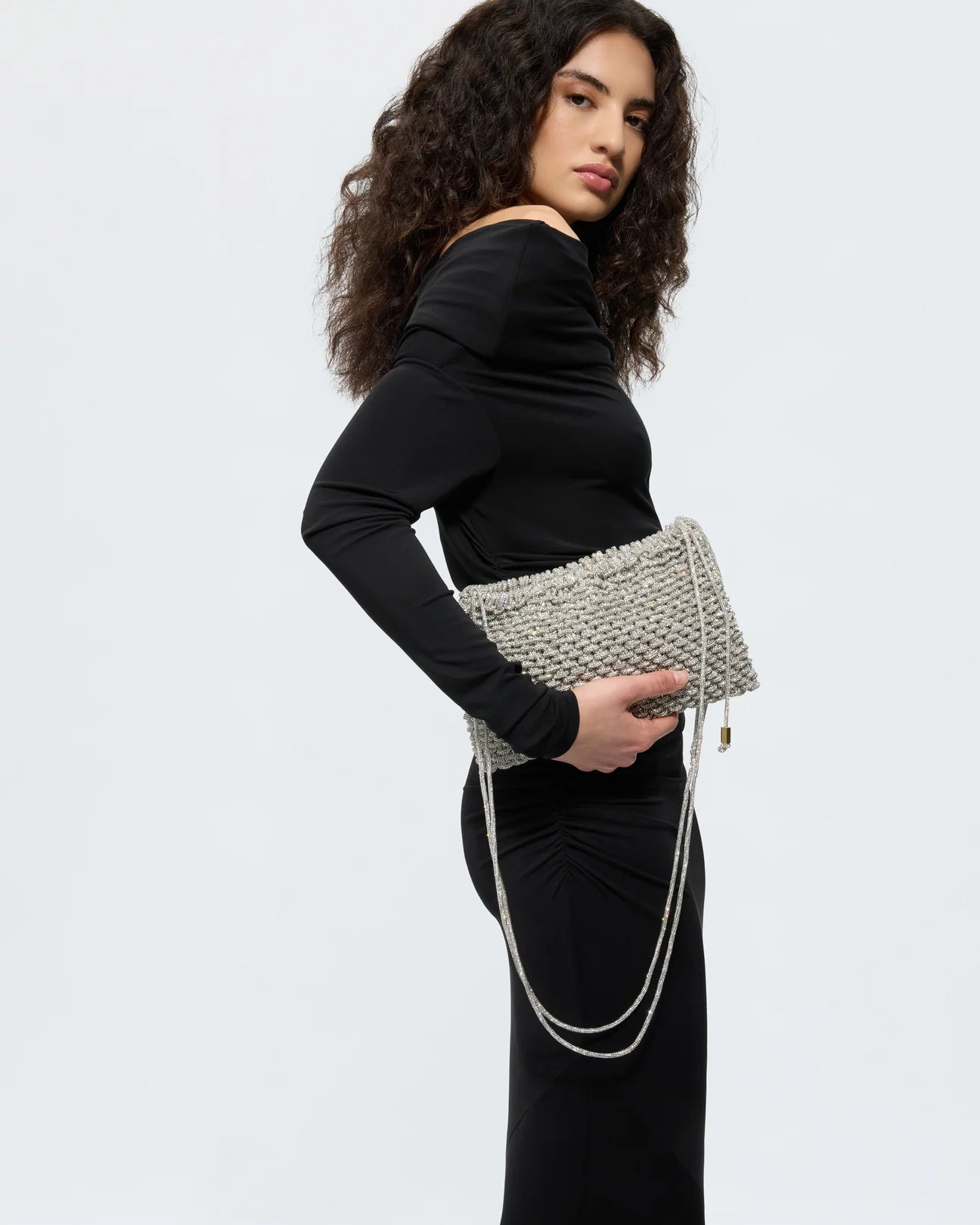 Maxi Pochette Penelope Crystal con tracolla - YES SHOPPochetteHIBOURAMAPENELOPE-Taglia unica4439185235771