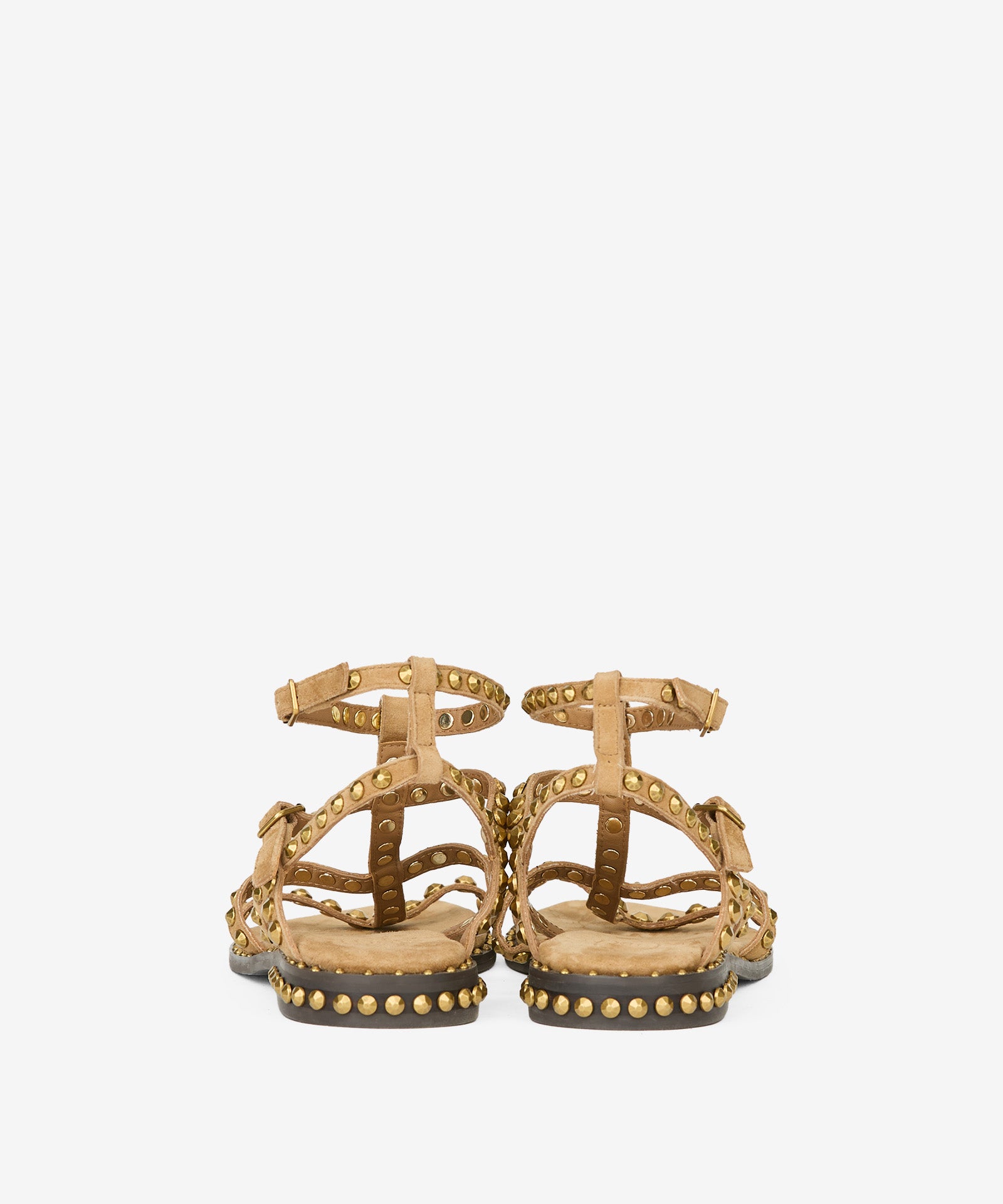 Sandalo gladiator Precious in suede moka con borchie oro - YES SHOPSandaliASHPRECIOUS-IT 36