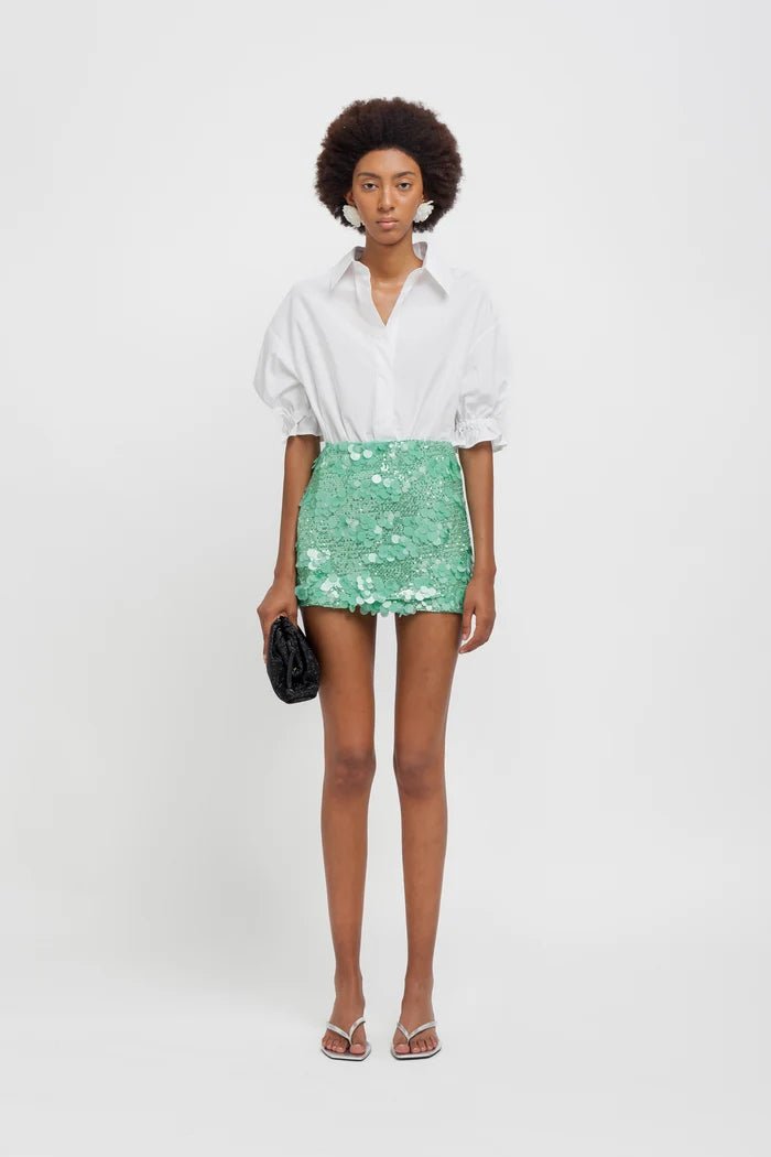 Minigonna in paillettes verde acqua - YES SHOPGonneWEILI ZHENGS26PG01-XXS2401148182771