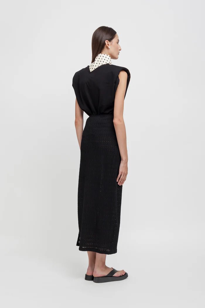 Gonna longuette nera tessuto goffrato - YES SHOPGonneWEILI ZHENGS26PG09-XXS3487248182771