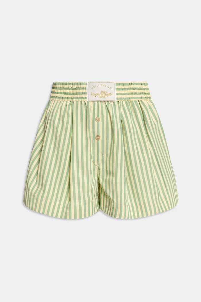 Shorts boxer in cotone a righe verdi - YES SHOPShortsWEILI ZHENGS26PS10-XXS