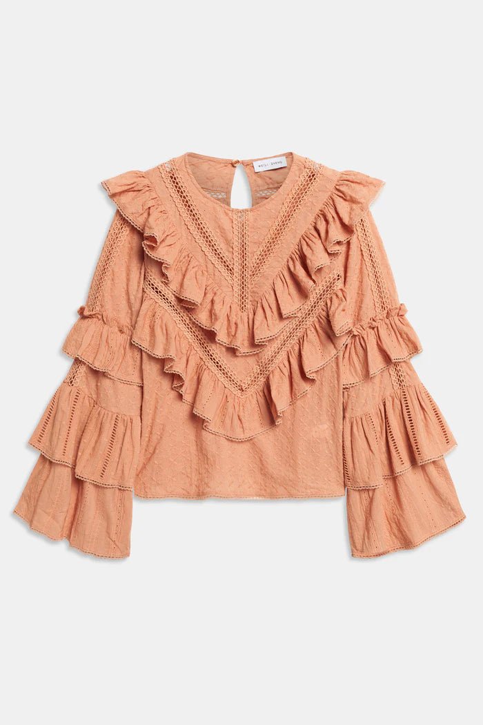 Camicia boho corallo con volant - YES SHOPCamicieWEILI ZHENGS26SL05-XXS