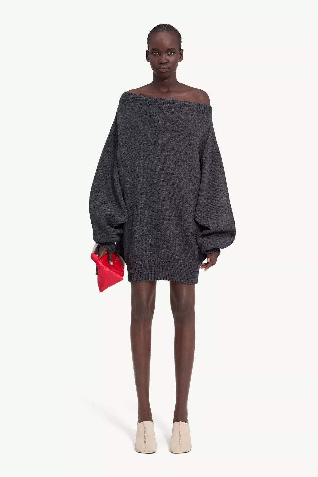 Abito MM6 in lana merino grigio mélange - YES SHOPAbitiMM6 MAISON MARGIELAS52DA0100-0