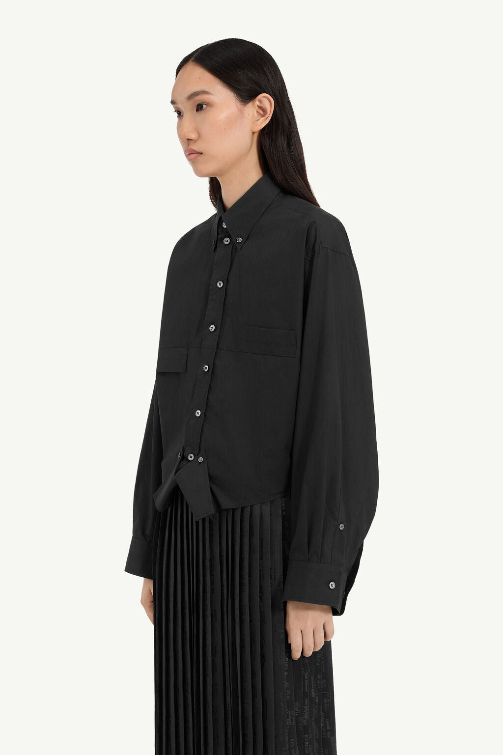 Camicia in cotone effetto speculare MM6 nera - YES SHOPCamicieMM6 MAISON MARGIELAS52DT0058M35256/899-IT 347954118162771