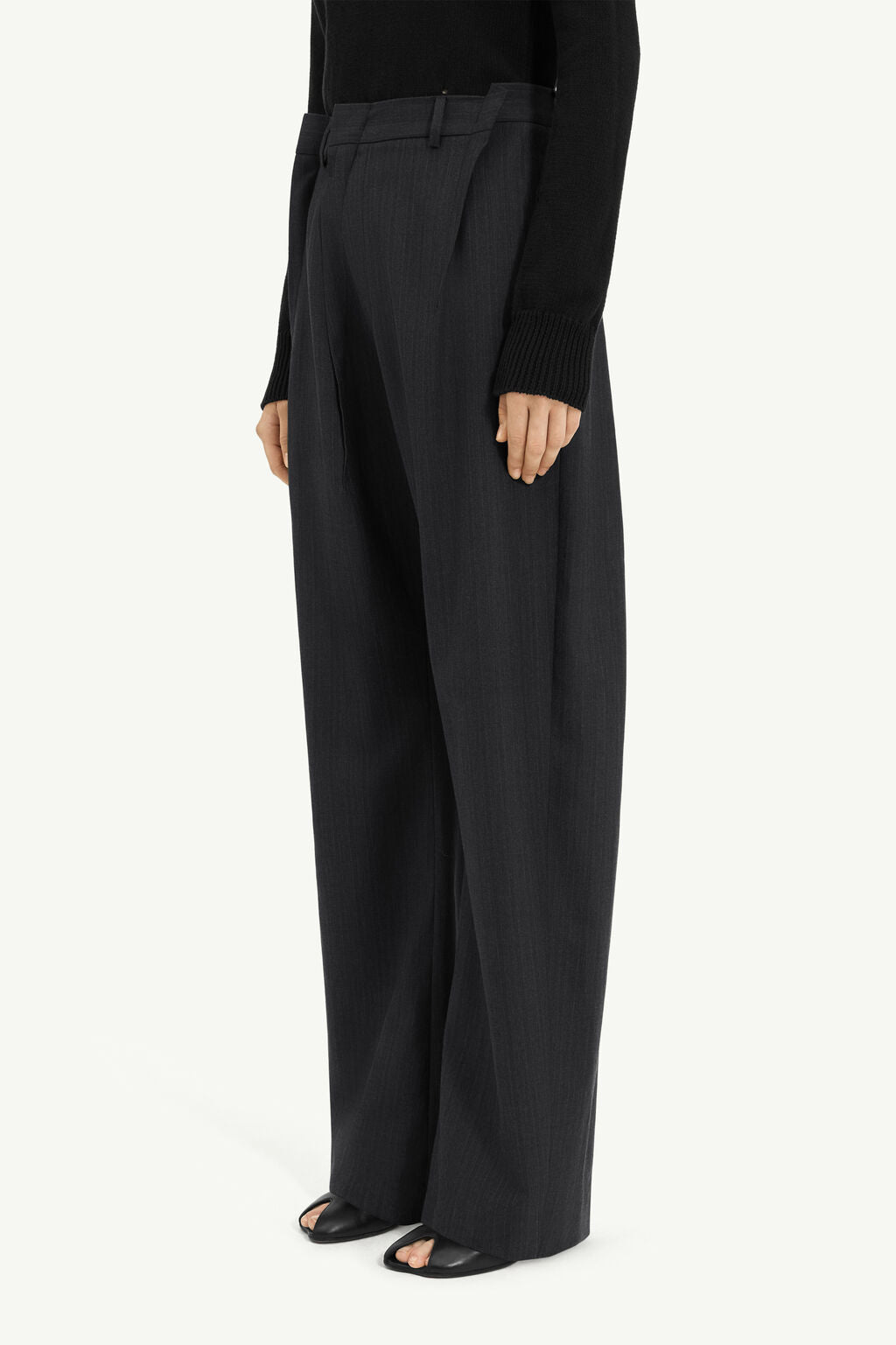 Pantalone in lana con pinces e doppia patta retro MM6 grigio scuro - YES SHOPPantaloniMM6 MAISON MARGIELAS52KA0564M35743/001F-IT 348554118162771