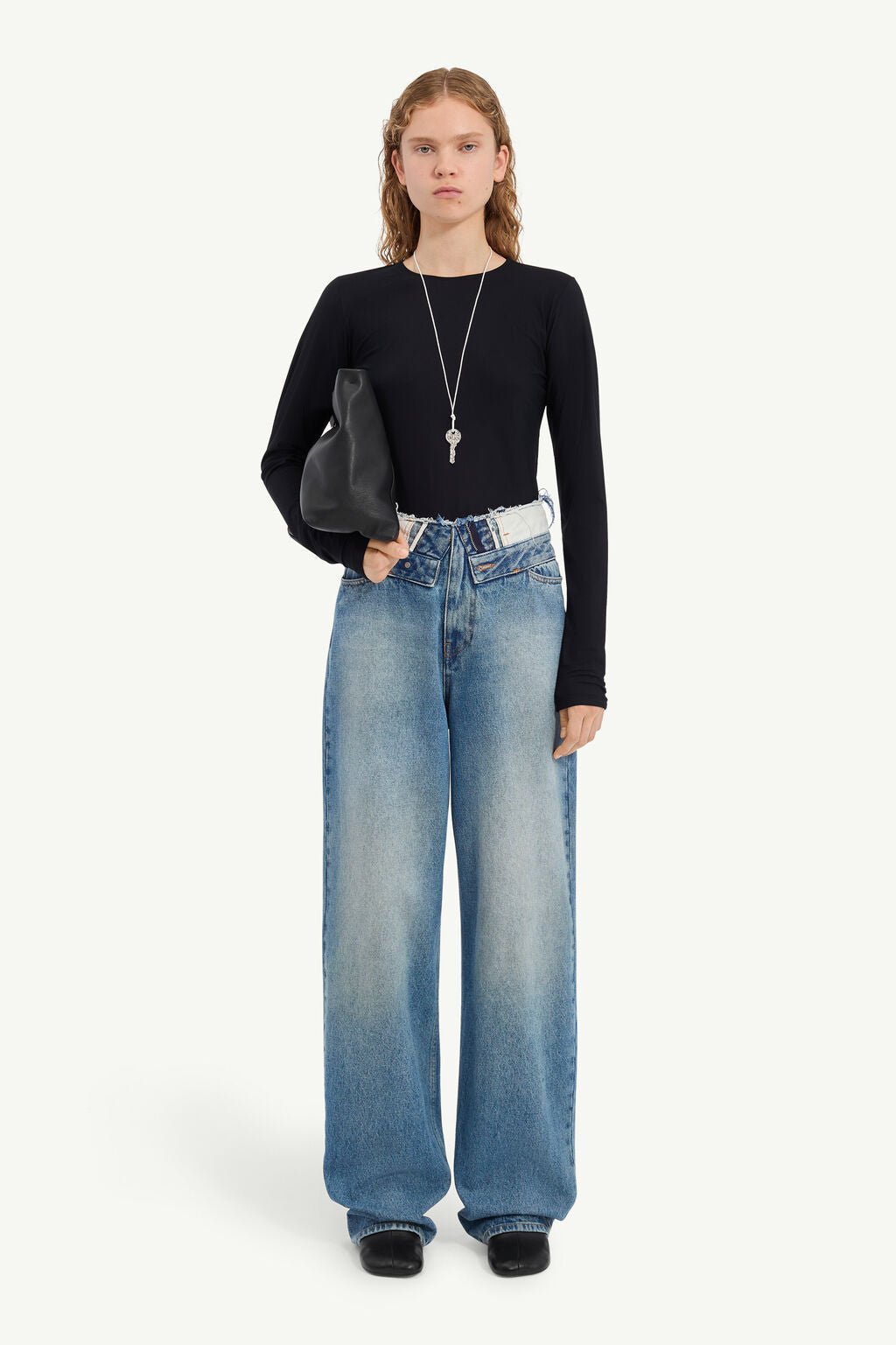 Jeans gamba dritta con risvolto in vita MM6 denim - YES SHOPJeansMM6 MAISON MARGIELAS52LA0271M30058/965-W242264118162771