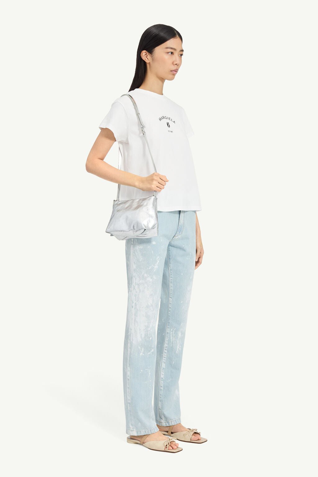 T-shirt slim in cotone bianca con firma logo - YES SHOPT-shirtMM6 MAISON MARGIELAS62GD0216/M86-XXS2078485344771