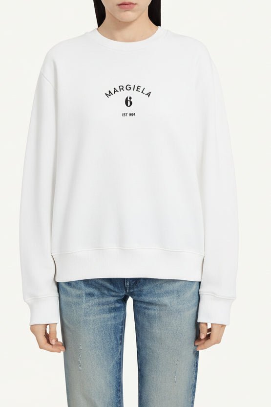 Felpa bianca con firma logo a contrasto - YES SHOPFelpeMM6 MAISON MARGIELAS62GU0145/M25014-XXS8290108863771