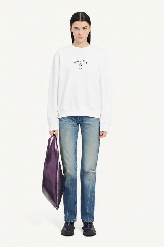 Felpa bianca con firma logo a contrasto - YES SHOPFelpeMM6 MAISON MARGIELAS62GU0145/M25014-XXS8290108863771