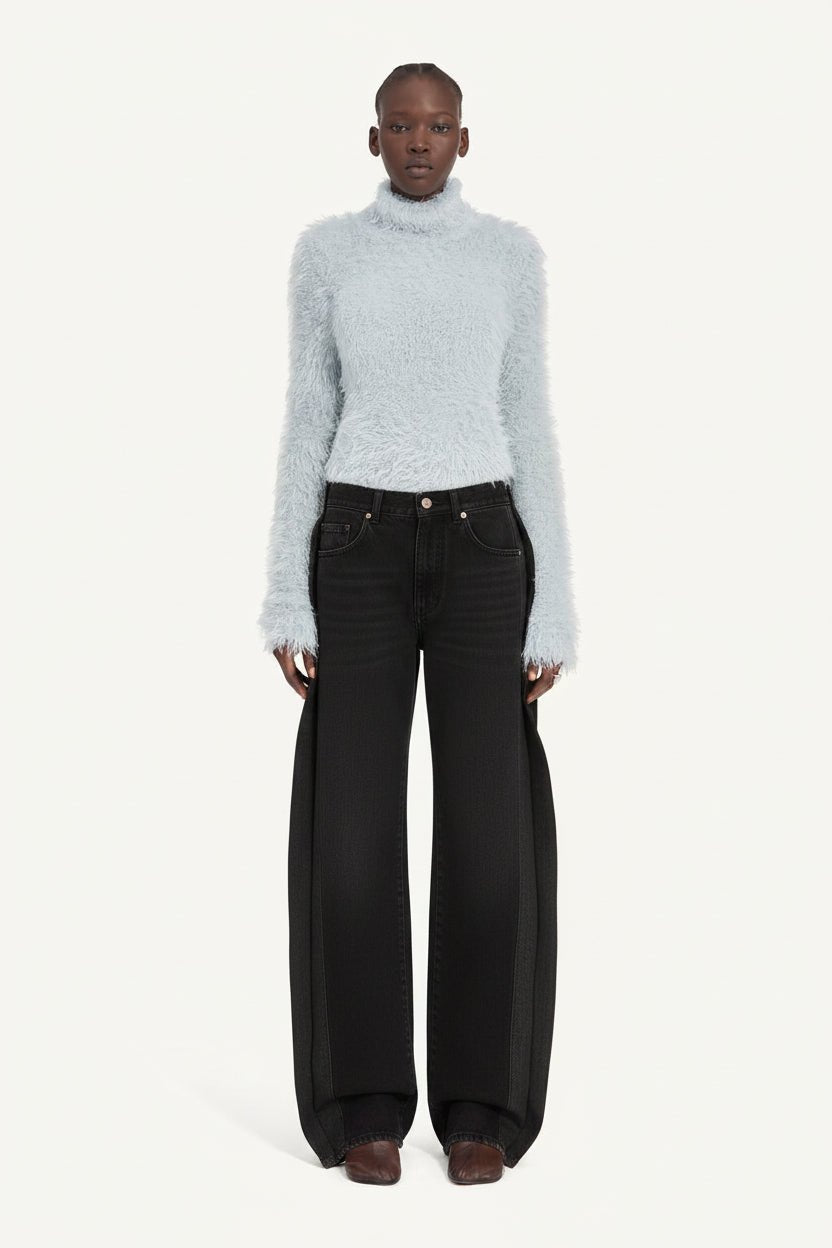 Jeans MM6 nero con banda laterale - YES SHOPJeansMM6 MAISON MARGIELAS62LB0200-M30011-W24