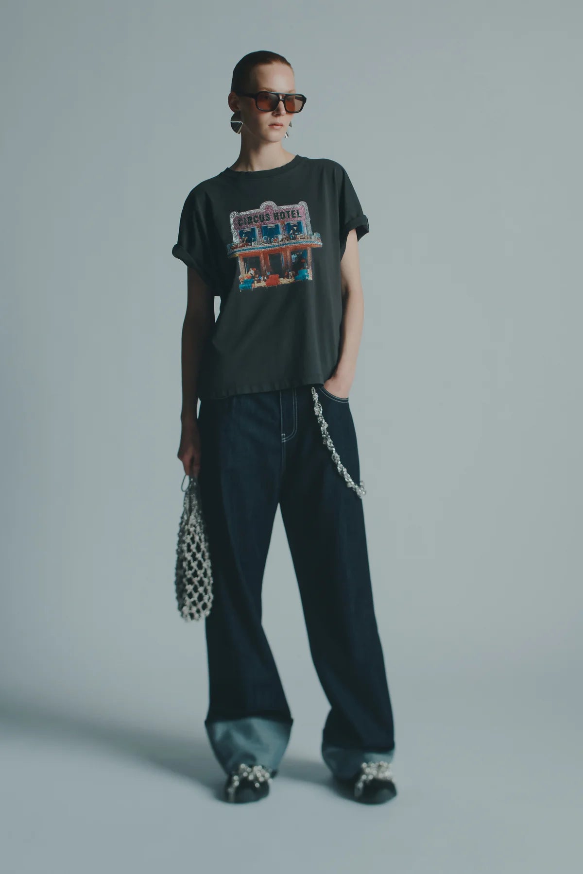 Jeans con maxi risvolto e catena strass - YES SHOPJeansCIRCUS HOTELH6SY05-IT 349179908162771