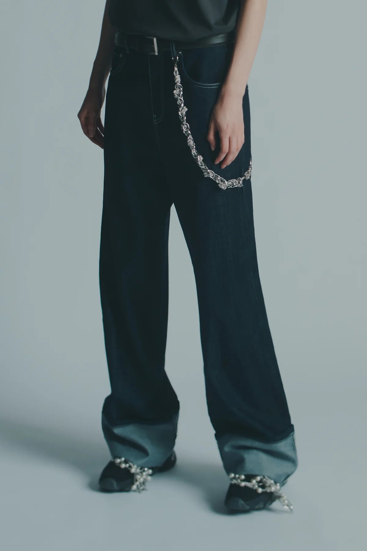 Jeans con maxi risvolto e catena strass - YES SHOPJeansCIRCUS HOTELH6SY05-IT 349179908162771