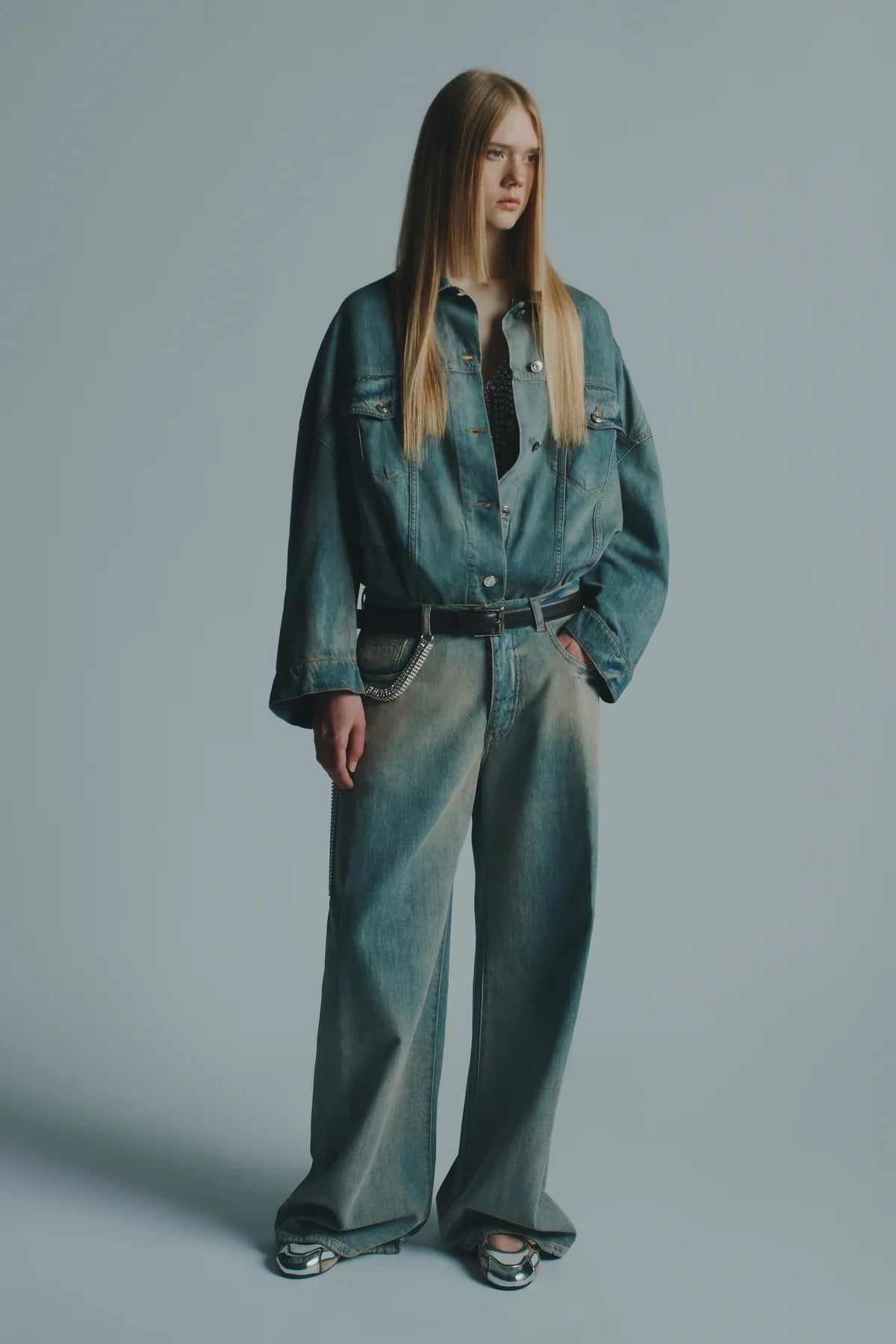 Jeans wide leg slavato con catena gioiello - YES SHOPJeansCIRCUS HOTELH6SY40-IT 347601108863771