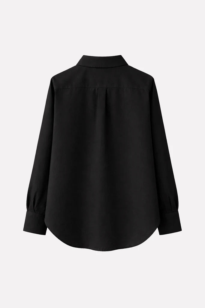 Camicia oversize nera con applicazioni - YES SHOPCamicieA PAPER KIDS6PKWOSI153-IT 341855448182771