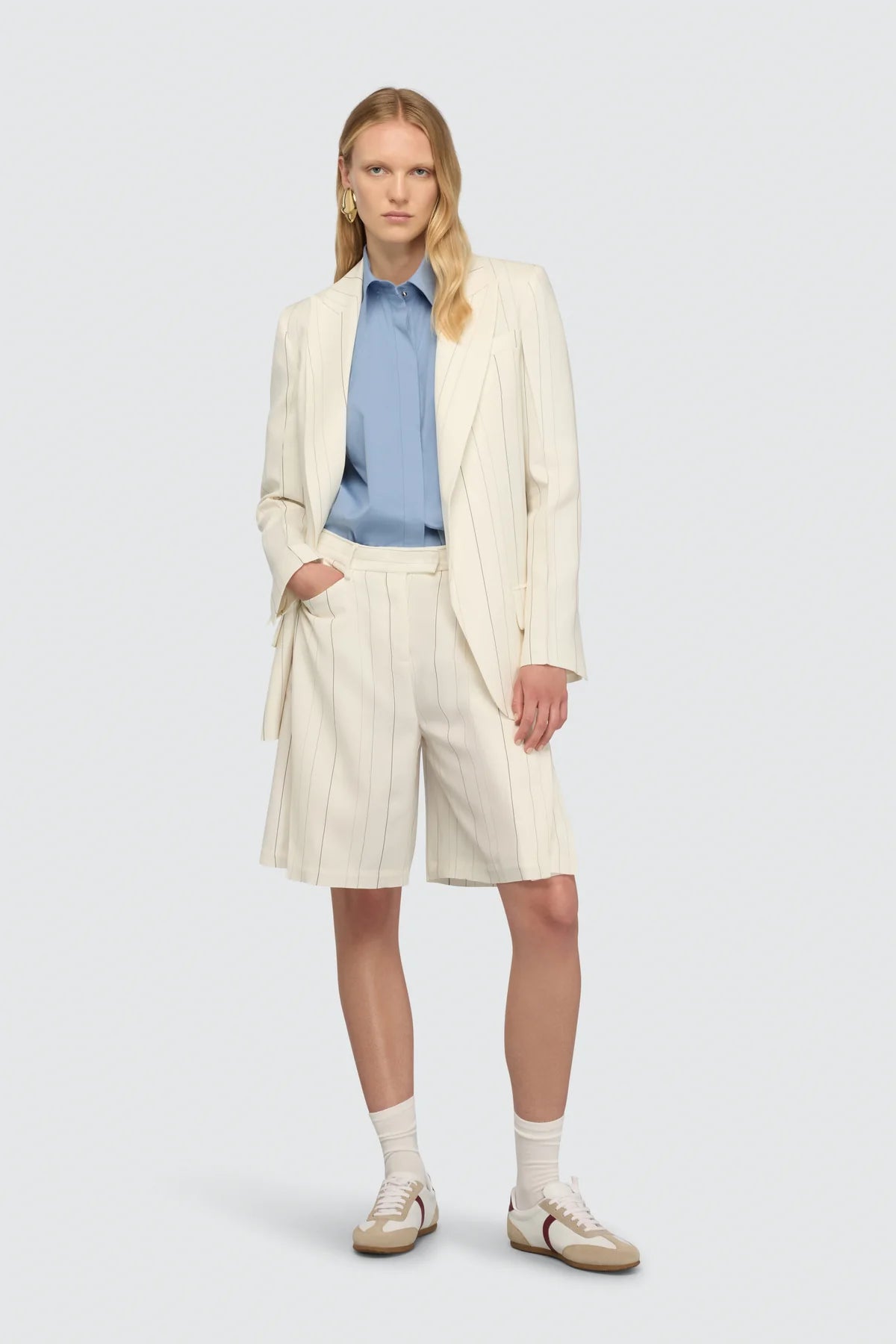 Shorts Paloma lungo panna gessato - YES SHOPShortsSEMICOUTUREY6SI60-IT 343300018162771