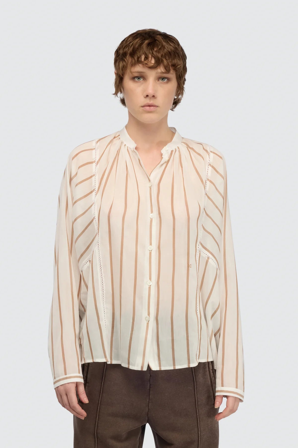 Camicia Lola a righe beige - YES SHOPCamicieSEMICOUTUREY6SK60-IT 347034118162771