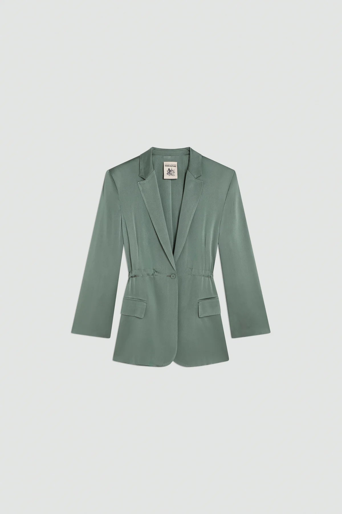 Giacca Marta verde satin monopetto - YES SHOPGiaccheSEMICOUTUREY6SM22-IT 344299908162771
