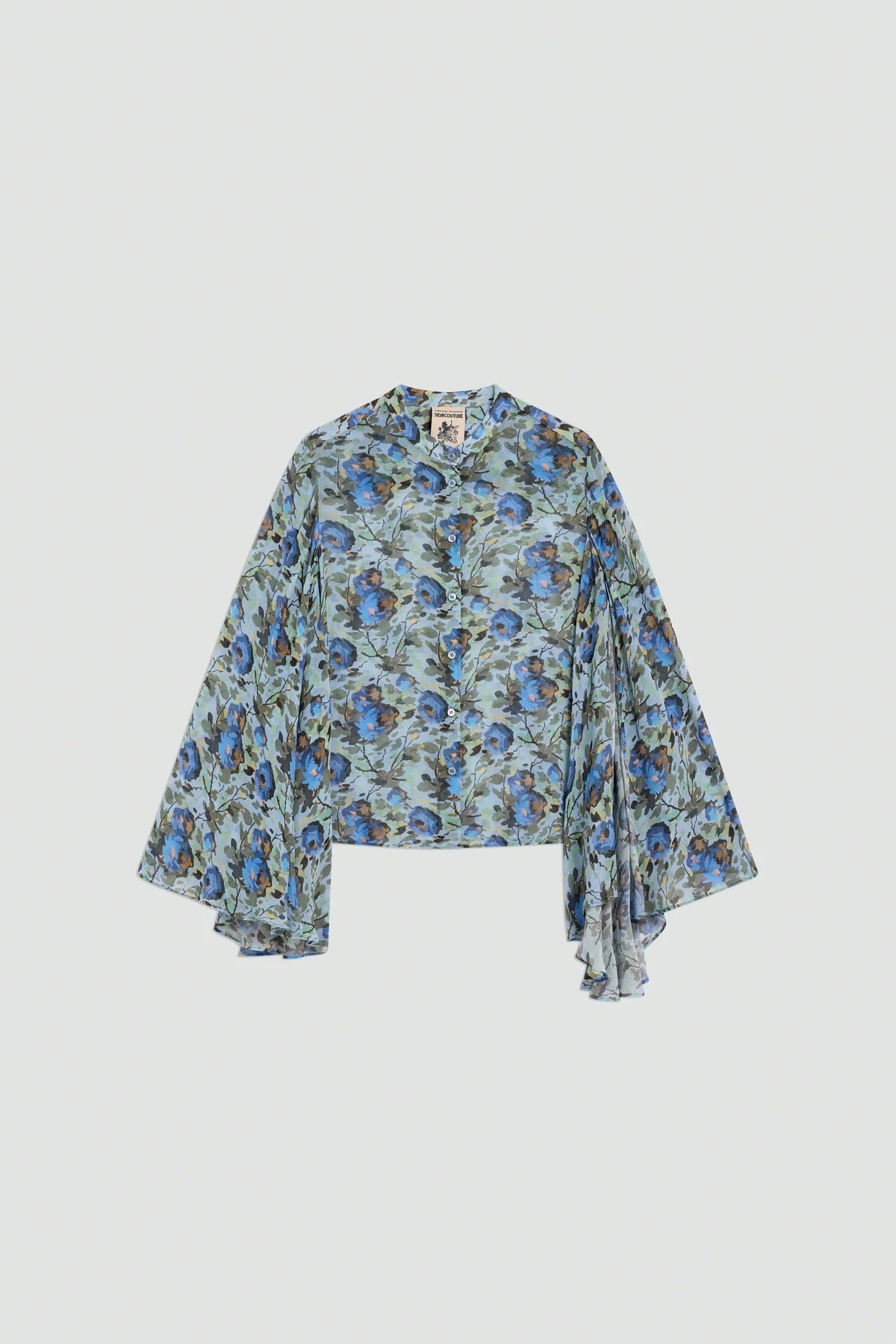 Blusa Thaila verde e azzurra con stampa floreale - YES SHOPBluseSEMICOUTUREY6SS03-IT 345100018162771