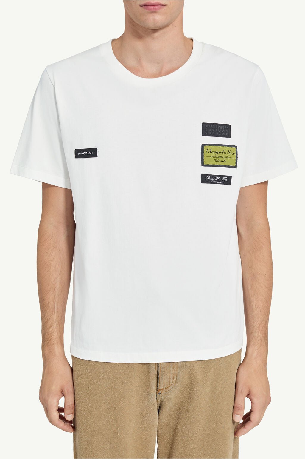 T-shirt bianca con patch - YES SHOPT-shirtMM6 MAISON MARGIELASH0GC0069S24311101-XXS9760505742771