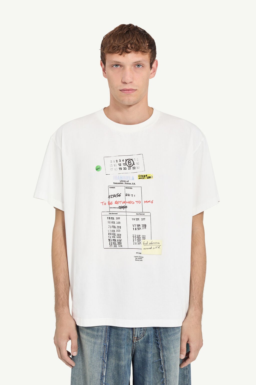 T-shirt bianca con stampa biblioteca - YES SHOPT-shirtMM6 MAISON MARGIELASH0GC0070M20170-XXS5342305742771