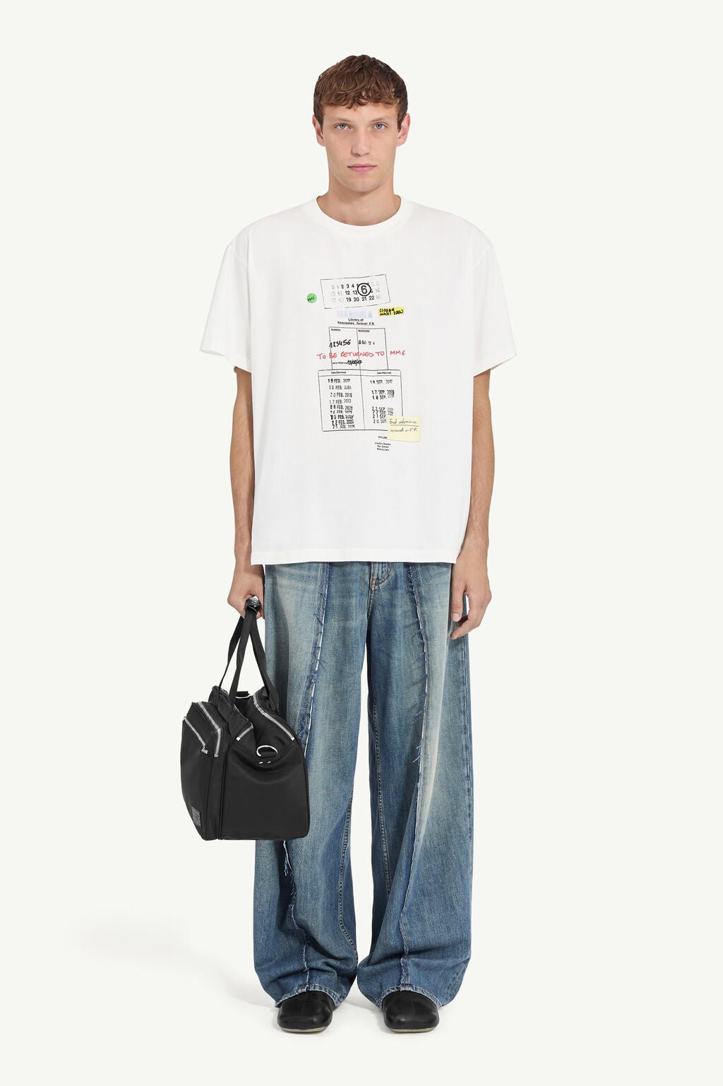 T-shirt bianca con stampa biblioteca - YES SHOPT-shirtMM6 MAISON MARGIELASH0GC0070M20170-XXS5342305742771