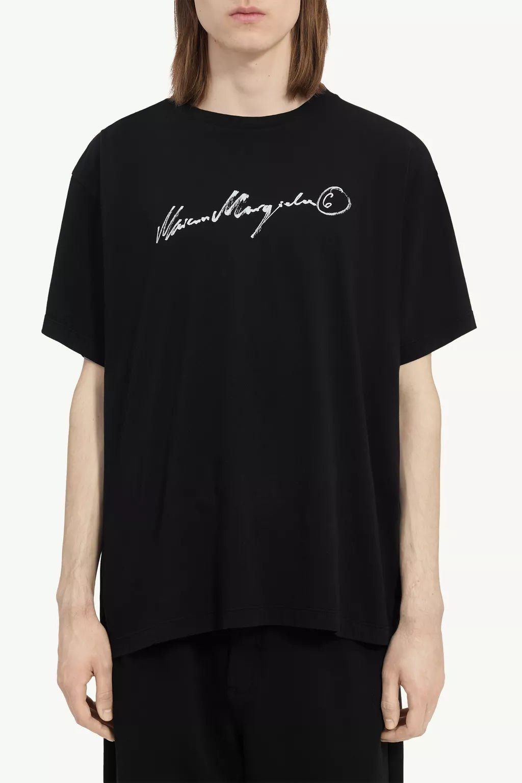 T-shirt nera con stampa scritta a mano - YES SHOPT-shirtMM6 MAISON MARGIELASH0GC0077M20258-XXS1182075569871