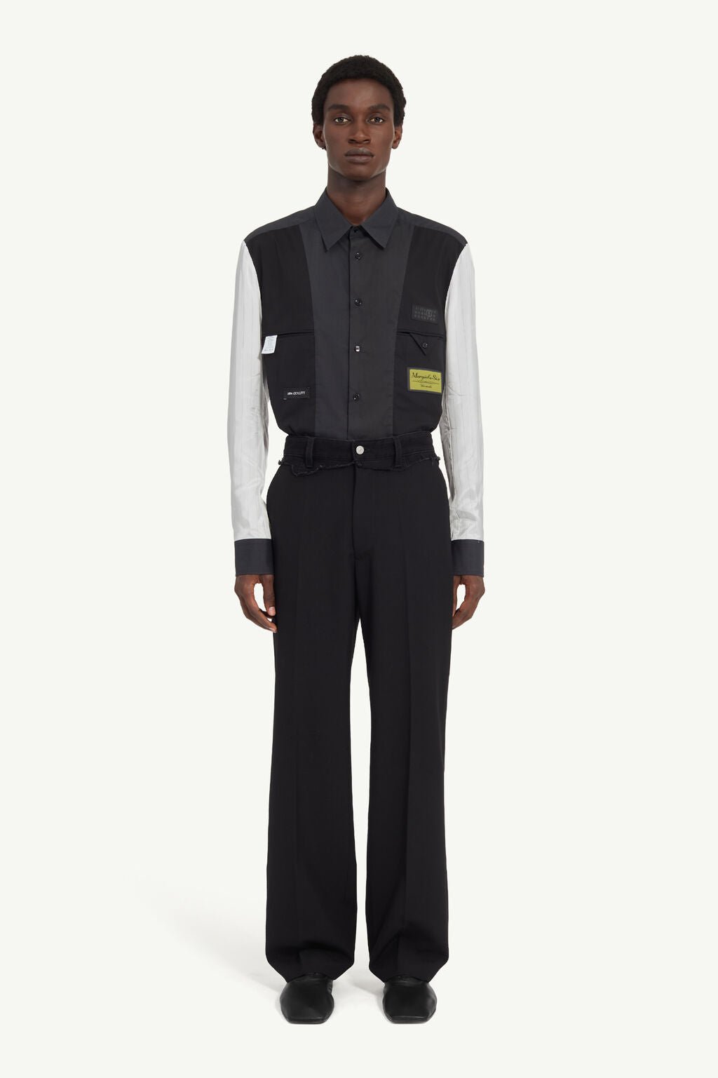 Pantalone nero in lana con vita ricostruita - YES SHOPPantaloniMM6 MAISON MARGIELASH0KA0062MTN133961-IT 425962305742771