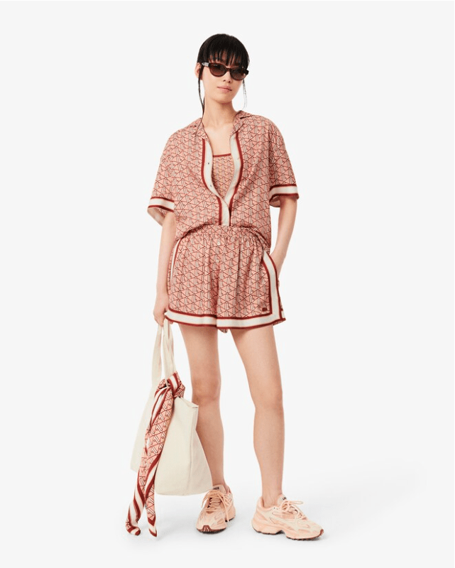 Camicia oversize con stampa monogramma - YES SHOPCamicieLACOSTECF0495-IT 34