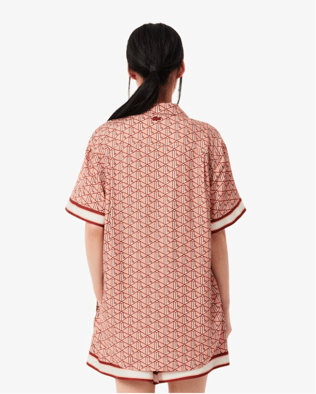Camicia oversize con stampa monogramma - YES SHOPCamicieLACOSTECF0495-IT 34