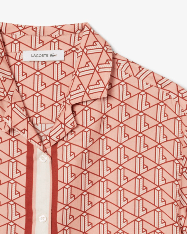 Camicia oversize con stampa monogramma - YES SHOPCamicieLACOSTECF0495-IT 34